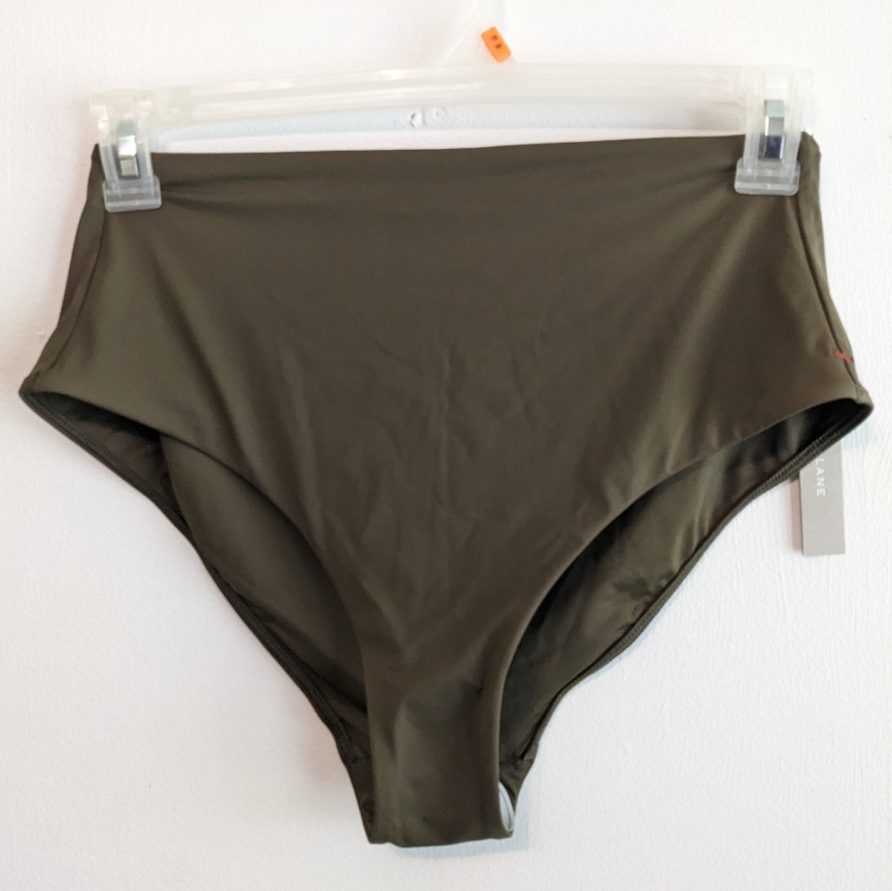 Everlane Olive Green High-Waist Swim Bottoms